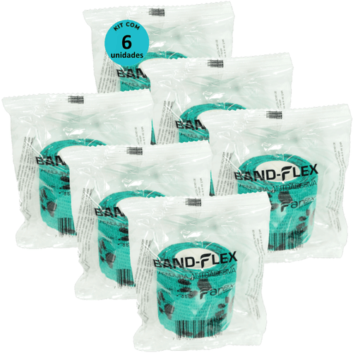 Atadura 5cm Verde Com Patinhas Band-Flex Autoadesiva Para Animais Farex Kit com 6